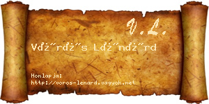 Vörös Lénárd névjegykártya