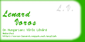 lenard voros business card